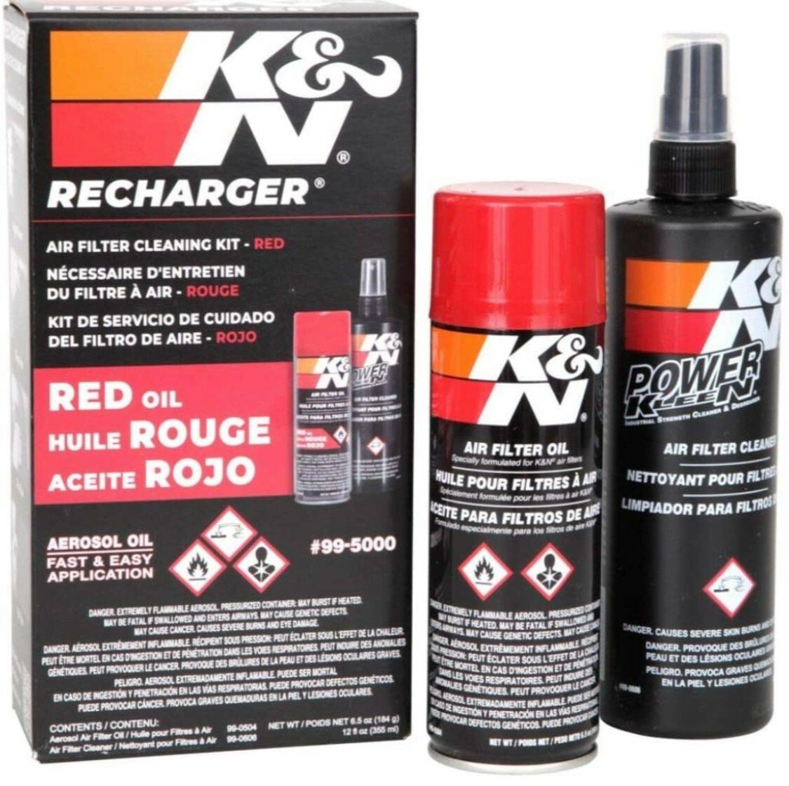 K&N Air Filter Cleaner and Degreaser: Power Kleen; 1 Gallon; Restore Engine  Air Filter Performance, 99-0635